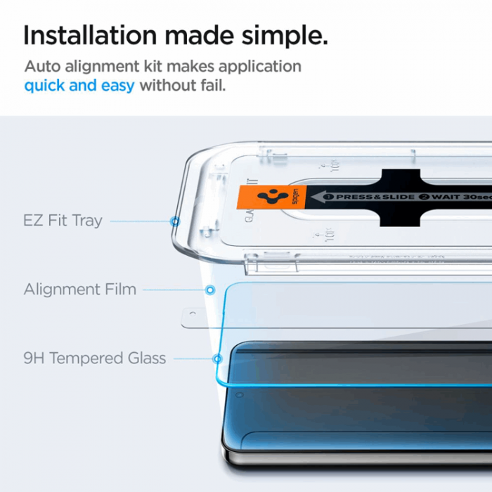 Spigen - [2-Pack] Spigen Galaxy S24/S25 Hrdat glas Skrmskydd EZ-Fit