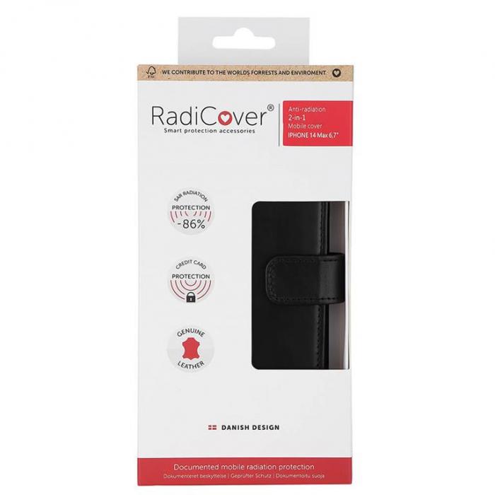 Radicover - Radicover iPhone 14 Plus Plnboksfodral Strlningsskydd 2-i-1 - Svart