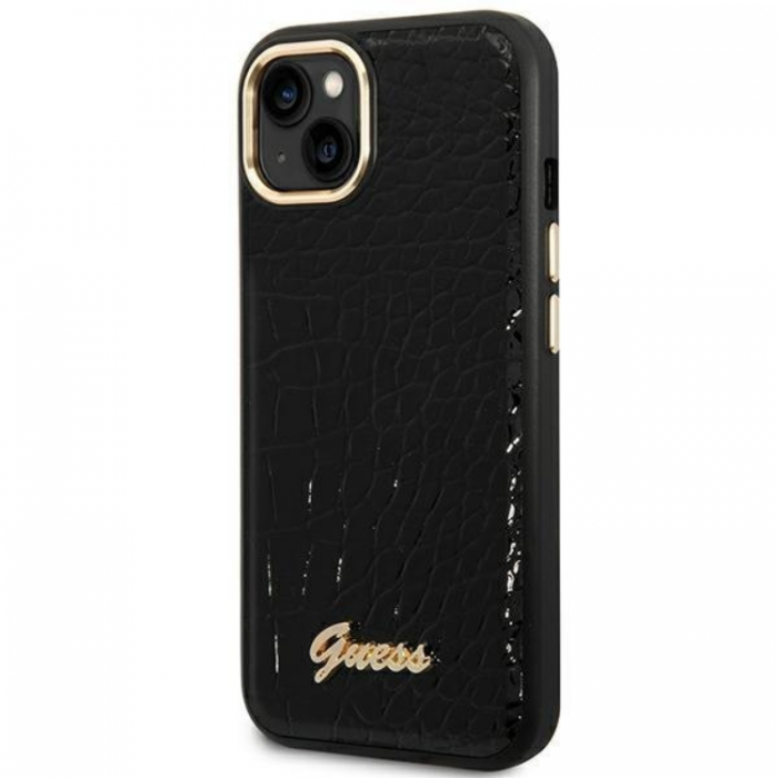 Guess - GUESS iPhone 14 Plus Skal Croco Collection - Svart