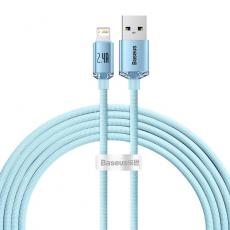 BASEUS - Baseus USB Till Lightning 2m Kabel 2.4A Crystal Shine Sky Blå