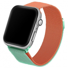 Beline - Beline Apple Watch (42/44/45/49mm) Armband Steel - Grön/Orange