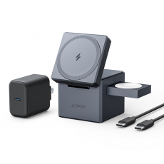 Anker - Anker 3in1 MagSafe Trådlös Laddare 15W iPhone/Apple Watch/AirPods - Grå