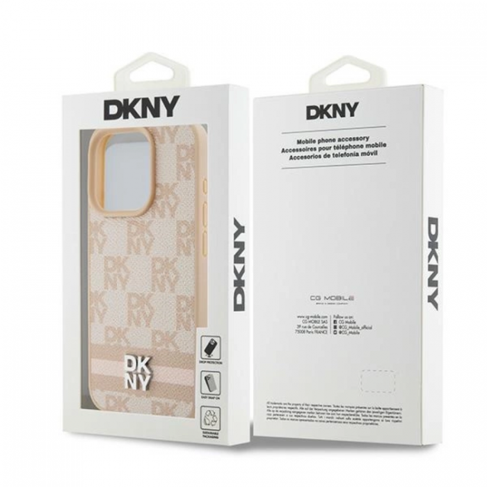 DKNY - DKNY iPhone 15 Pro Max Mobilskal Lder Checkered Mono Pattern