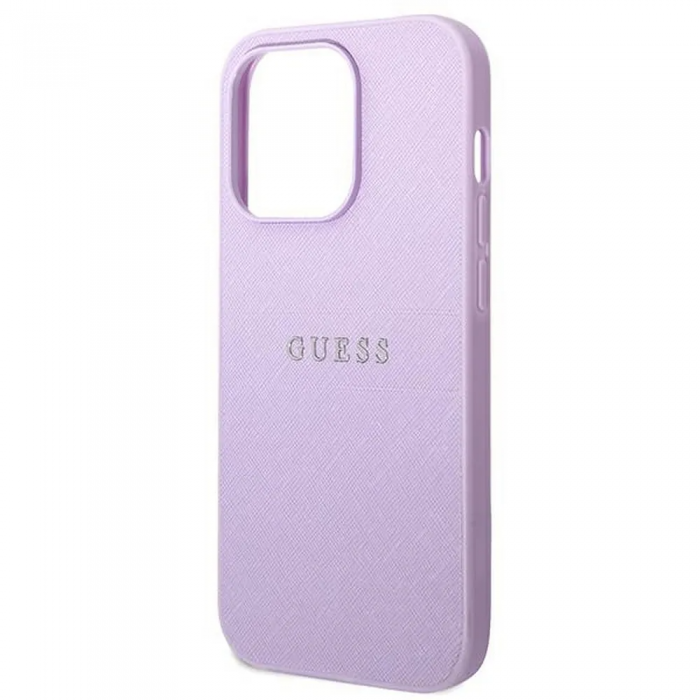 Guess - GUESS iPhone 14 Pro Skal Glitter Flakes Script Logo - Lila