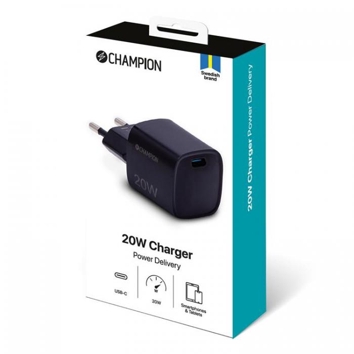 Champion - Champion Vggladdare USB-C 20W - Svart