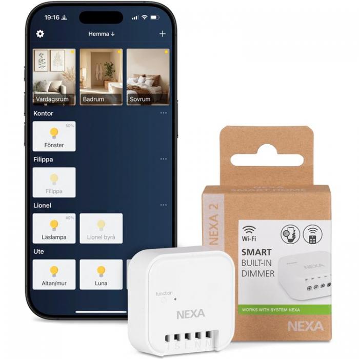 Nexa - Nexa Smart Inbyggnadsmottagare Dimmer 250W System Nexa 2 WiFi/433