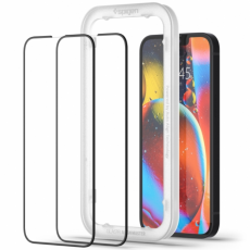 Spigen - [2-Pack] Spigen iPhone 16E Härdat Glas Skärmskydd Alm FC - Svart