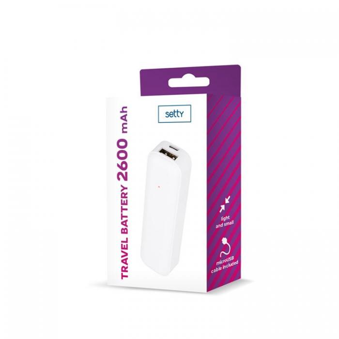 Setty - Setty Powerbank 2600 mAh Mini - Vit