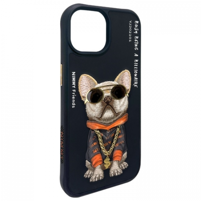 NIMMY - Nimmy iPhone 15 Mobilskal Glasses Cool Dog - Svart