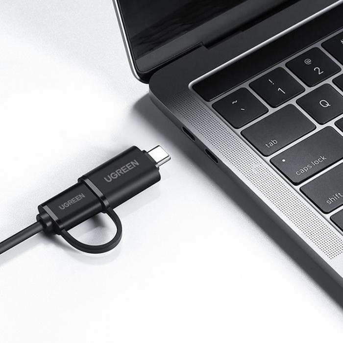 Ugreen - Ugreen HUB 4in1 USB-C - 4xUSB-A 3.0 5Gb/s 1m - Svart