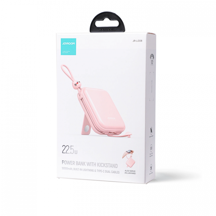 Joyroom - Joyroom Powerbank 10000mAh 22.5W Cutie Series Stativ - Rosa