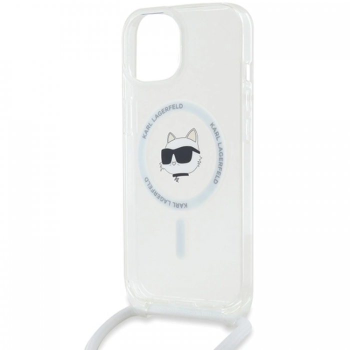 KARL LAGERFELD - Karl Lagerfeld iPhone 15/14/13 Mobilskal Magsafe IML Choupette Head&Cord