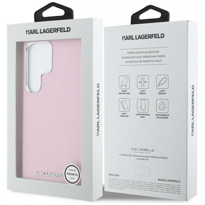 KARL LAGERFELD - Karl Lagerfeld Galaxy S25 Ultra Mobilskal MagSafe Saffiano Full Wrapped - Rosa