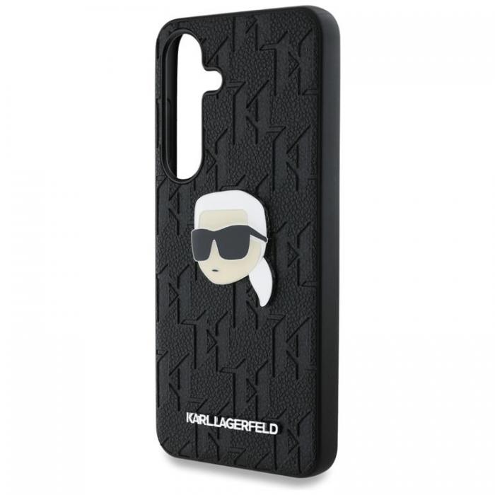 KARL LAGERFELD - Karl Lagerfeld Galaxy S25 Plus Mobilskal Lder Monogram Karl Head - Svart