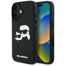 KARL LAGERFELD - Karl Lagerfeld iPhone 16 Mobilskal 3D Rubber Double Heads - Svart