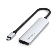 Satechi - Satechi 4-i-1 HUBB USB-C Slim Multiport Adapter 4K - Silver