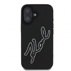 KARL LAGERFELD - Karl Lagerfeld iPhone 16 Mobilskal 3D Rubber Signature - Svart