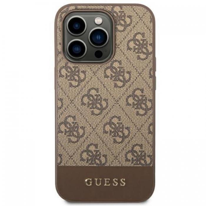 Guess - GUESS iPhone 14 Pro Skal Stripe Collection - Brun