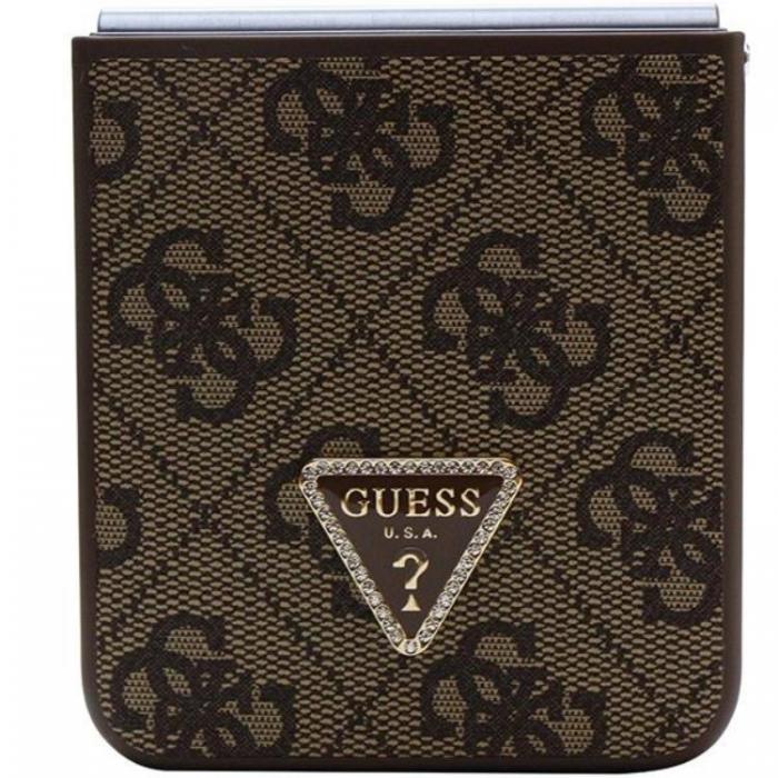 Guess - Guess Galaxy Z Flip 5 Mobilskal Triangle Strass - Brun