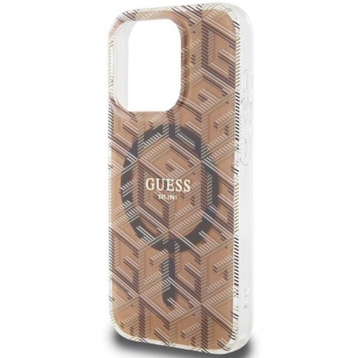 Guess - Guess iPhone 15 Pro Mobilskal Magsafe IML GCube - Brun