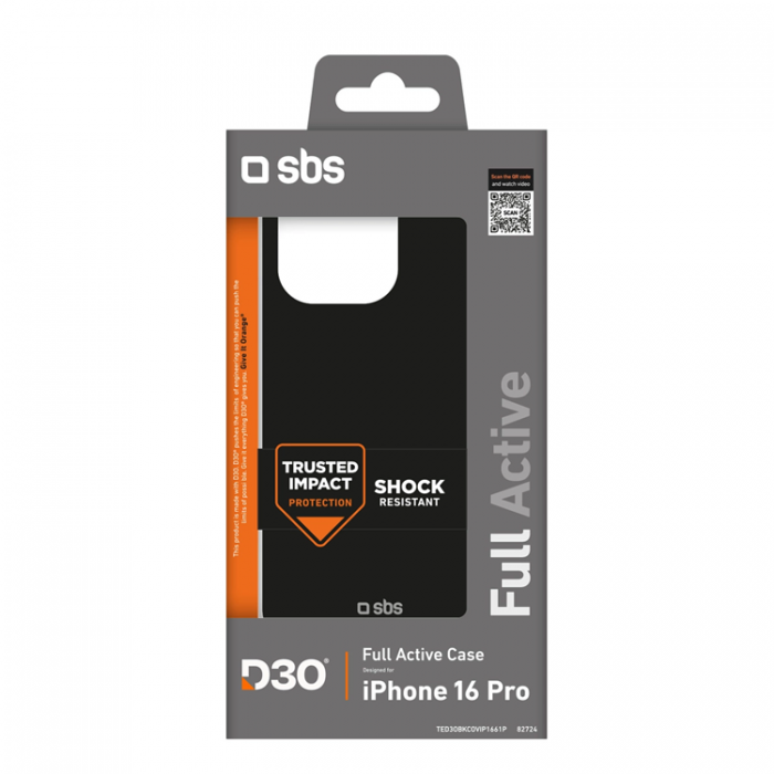 SBS - SBS iPhone 16 Pro Mobilskal Full Active D3O - Svart