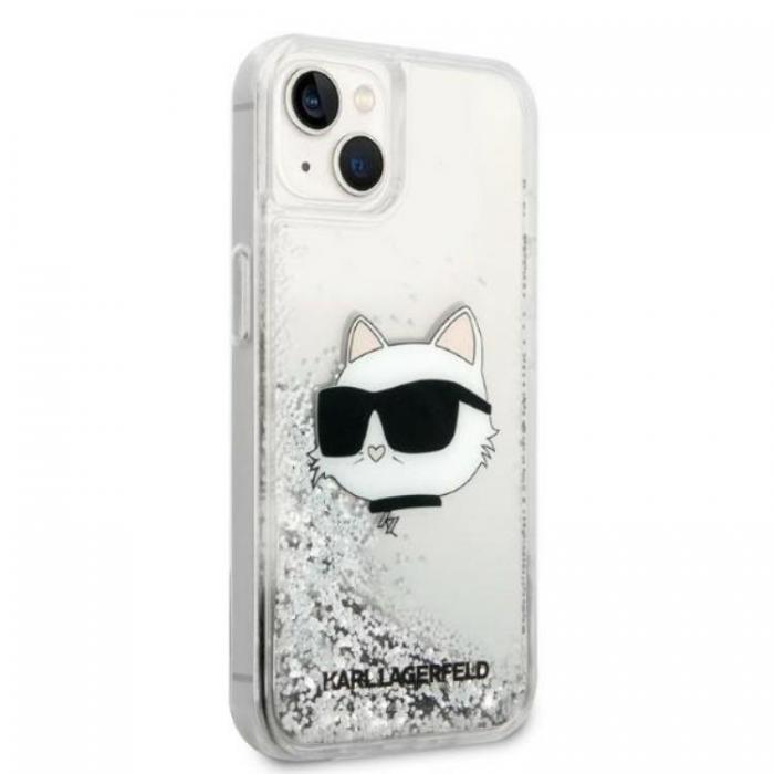 KARL LAGERFELD - Karl Lagerfeld iPhone 14 Plus Skal Glitter Choupette Head - Silver