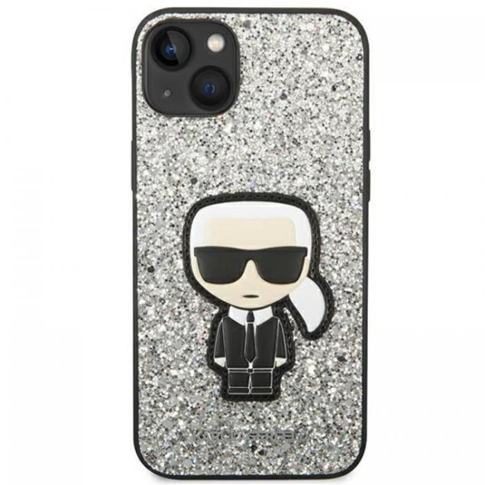 KARL LAGERFELD - Karl Lagerfeld iPhone 14 Plus Skal Glitter Flakes Ikonik - Silver