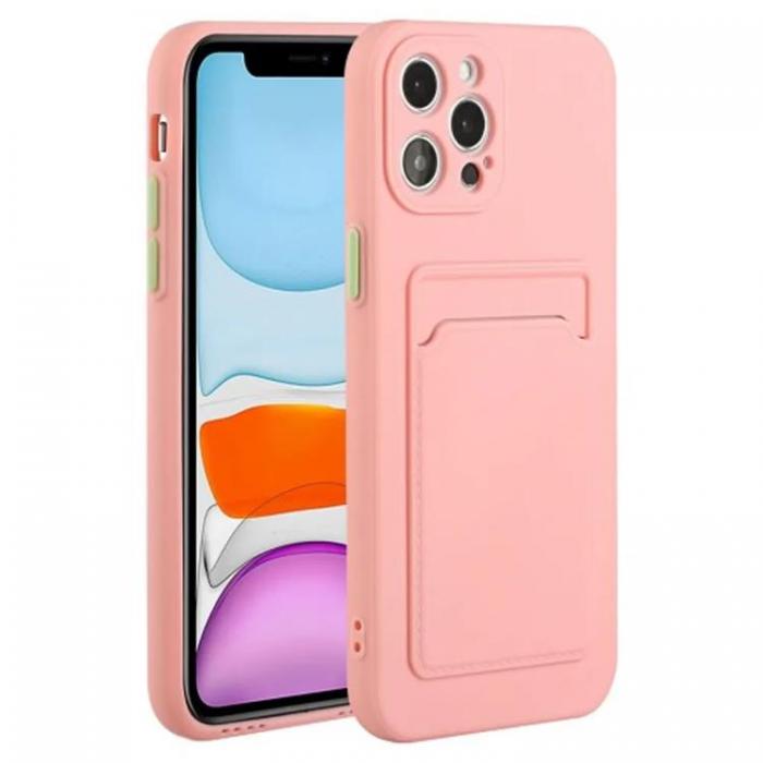 Taltech - iPhone 15 Pro Mobilskal Korthllare TPU - Rosa