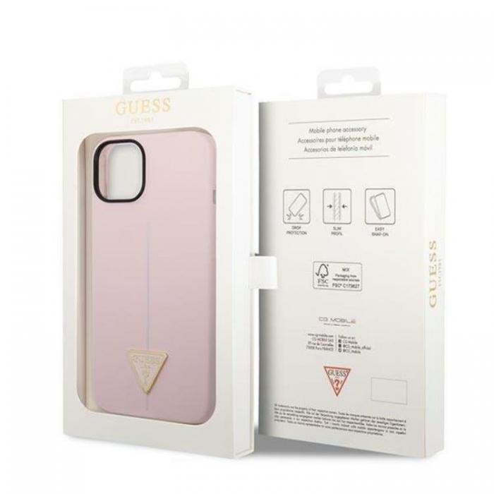 Guess - GUESS iPhone 14 Plus Skal Silicone Triangle - Lila