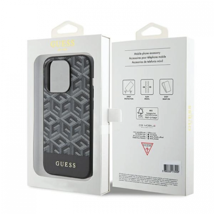 Guess - Guess iPhone 15 Pro Max Mobilskal Magsafe GCube Stripes - Svart