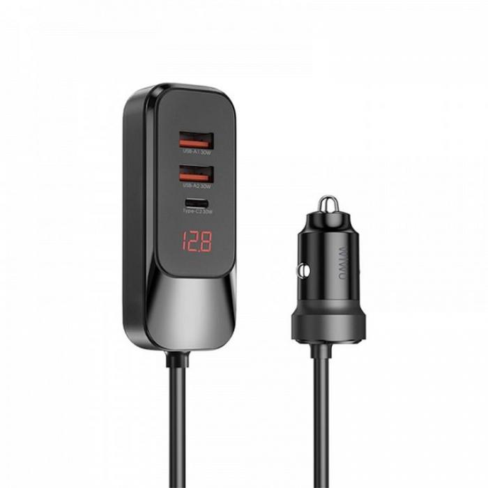 WIWU - WiWU Extend Billaddare 120W 1xUSB-C 2xUSB-A Wi-QC015 - Svart