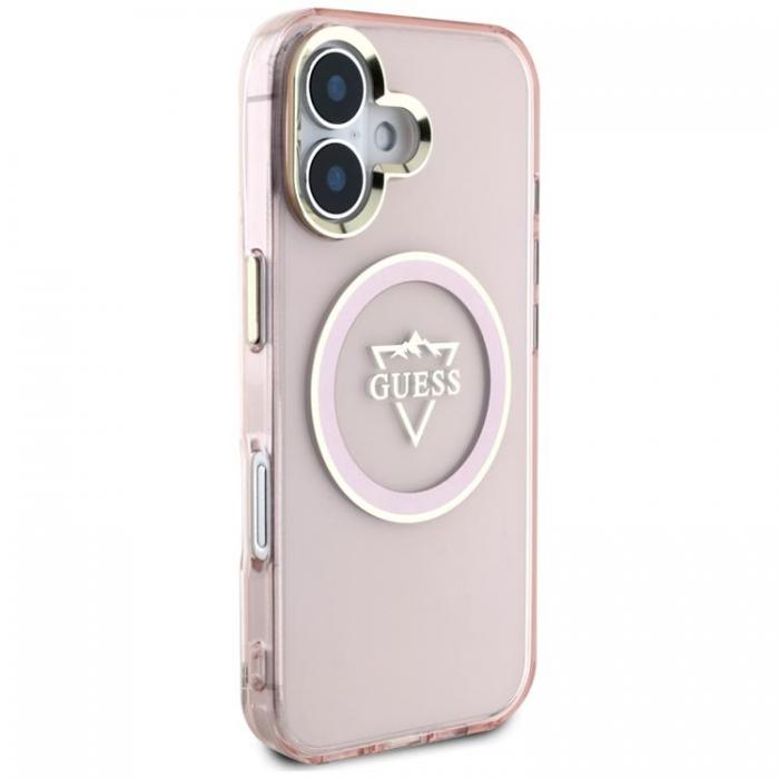 Guess - Guess iPhone 16 Mobilskal MagSafe IML Mountain Logo - Rosa