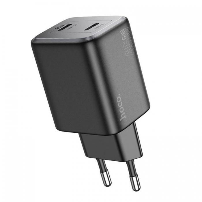 Hoco - Hoco Vggladdare 2xUSB-C GaN 45W N42 - Svart