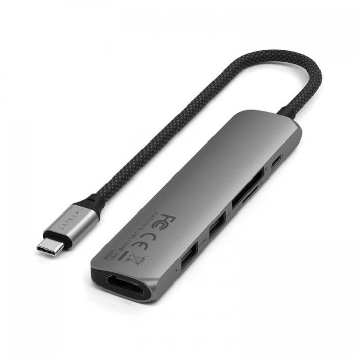 Satechi - Satechi 6-i-1 HUBB USB-C Slim Multiport Adapter - Rymdgr