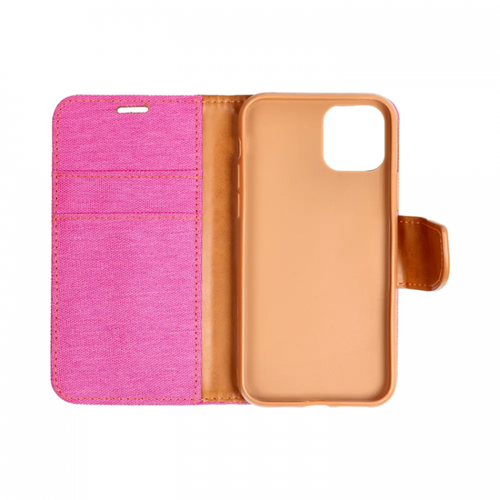 A-One Brand - iPhone 16 Plnboksfodral Canvas - Rosa