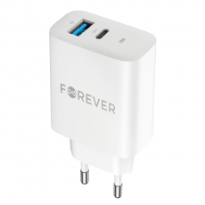 Forever - Forever Väggladdare 1x USB-C 1x USB 30W TC-07-30AC - Vit