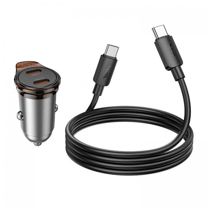 Hoco - HOCO Billaddare 2x USB-C 45W USB-C/USB-C Kabel PD QC