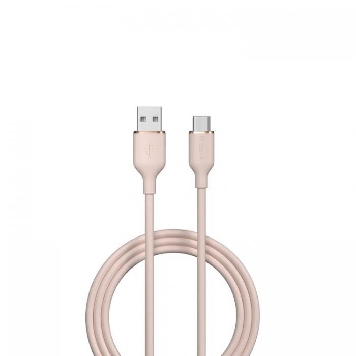 Devia - Devia USB Till USB-C Kabel 2.4A 1.2m Jelly EC629 - Rosa