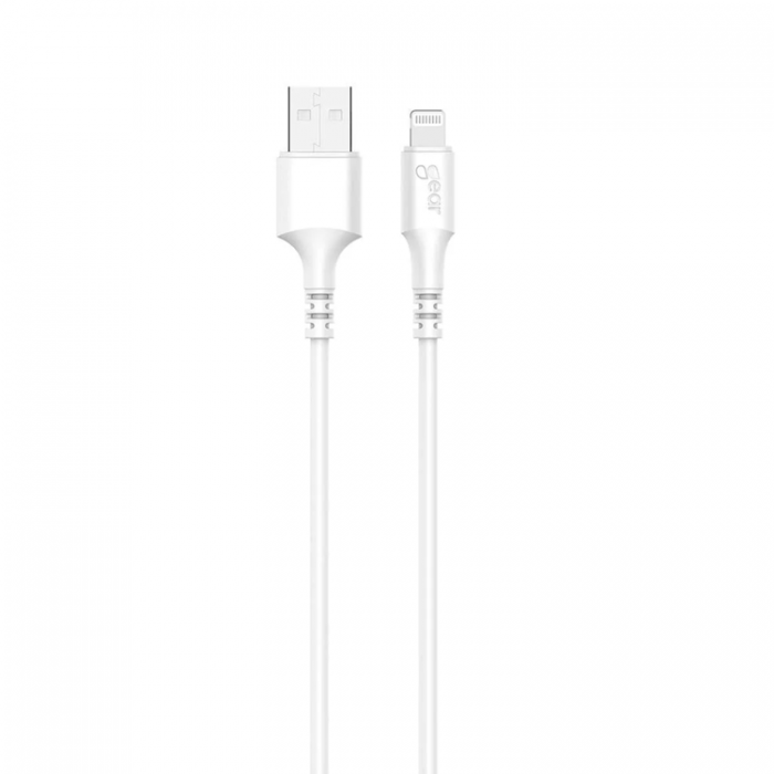 GEAR - GEAR USB-A till Lightning kabel 1m Vit MFI Rund kabel