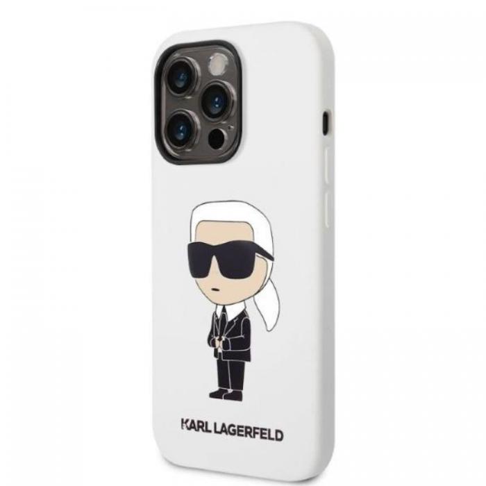 KARL LAGERFELD - Karl Lagerfeld iPhone 14 Pro Max Skal Silicone Ikonik - Vit