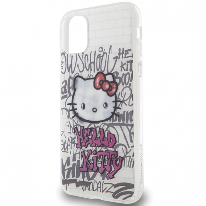 Hello Kitty - Hello Kitty iPhone 11/Xr Mobilskal Kitty On Bricks Graffiti - Vit