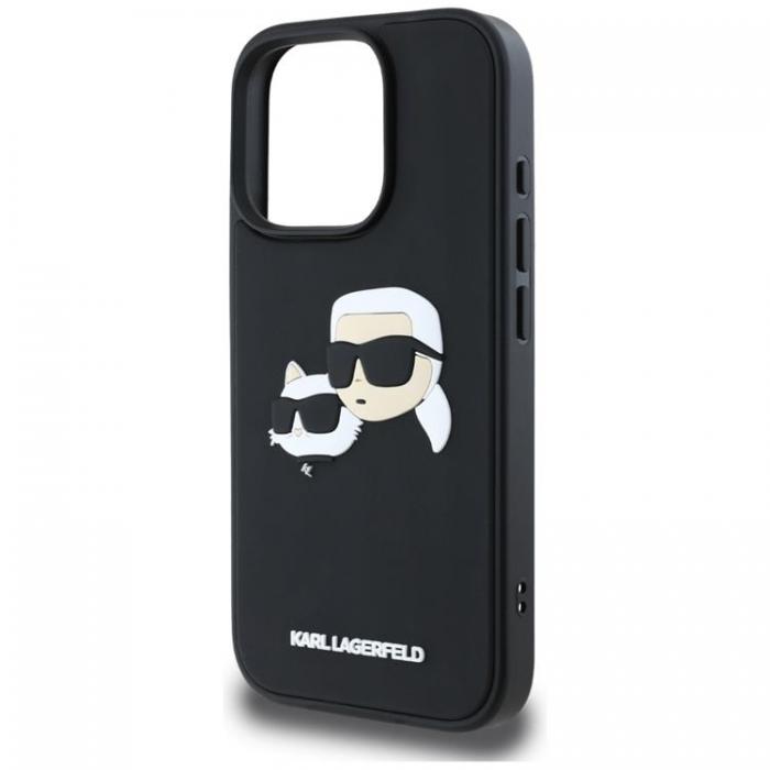 KARL LAGERFELD - Karl Lagerfeld iPhone 16 Pro Mobilskal 3D Rubber Double Heads - Svart