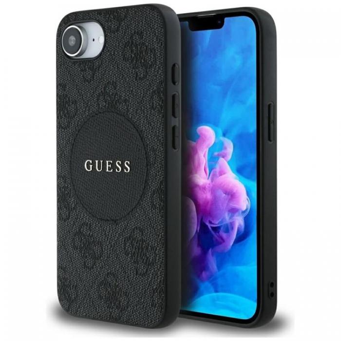 Guess - Guess iPhone 16e Mobilskal MagSafe 4G Circle Classic Logo - Svart