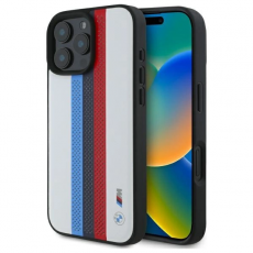 BMW - BMW iPhone 16 Pro Max Mobilskal MagSafe Tricolor Printed Stripes - Vit