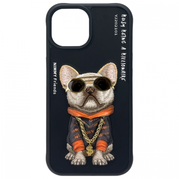 NIMMY - Nimmy iPhone 15 Mobilskal Glasses Cool Dog - Svart