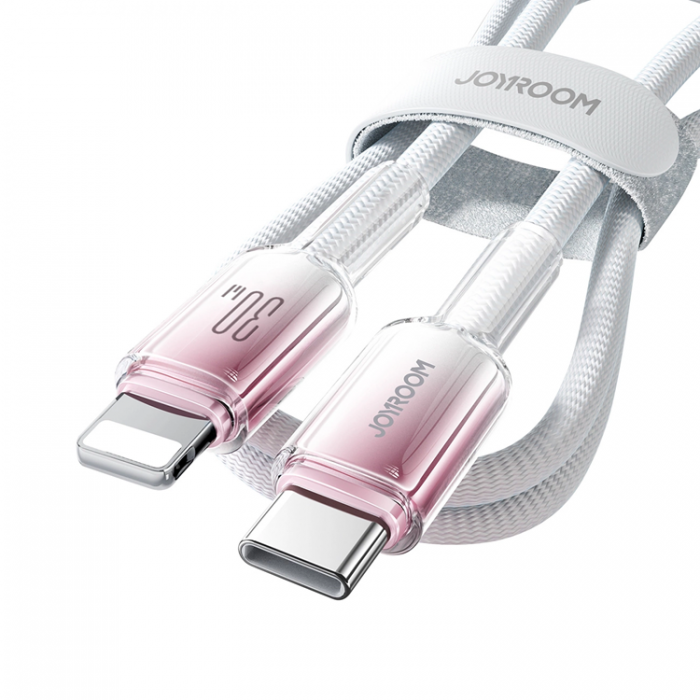 Joyroom - Joyroom S-A42 USB-C - Lightning 30W 1.2m Kabel Crystal-Clear Series - Vit