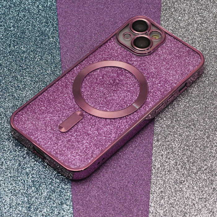 A-One Brand - iPhone 15 Pro Max Mobilskal MagSafe Glitter Chrome - Rosa