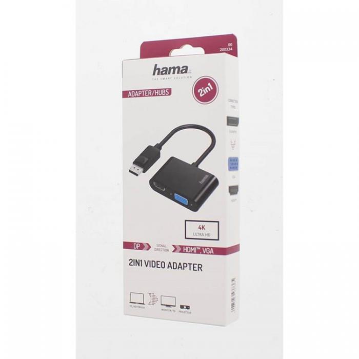 Hama - HAMA Adapter Multimedia 2-in-1 DisplayPort-VGA/HDMI 4K