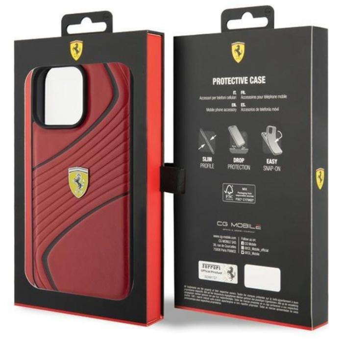 Ferrari - Ferrari iPhone 15 Pro Max Mobilskal Twist Metal Logo - Rd