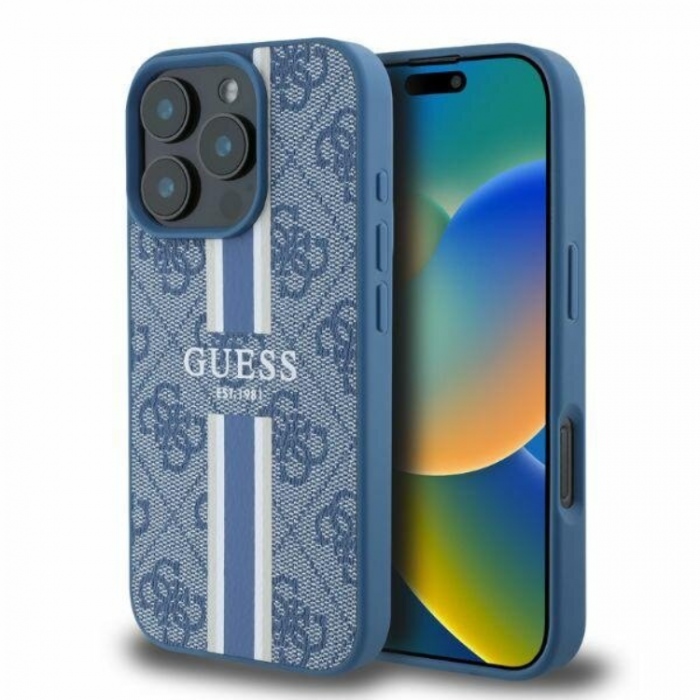 Guess - Guess iPhone 16 Pro Max Mobilskal Magsafe 4G Printed Stripes